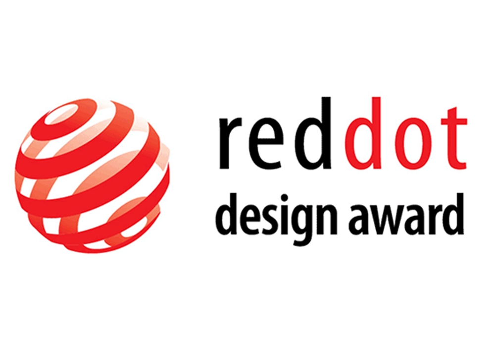 Logotipo del premio Red Dot Design Award que destaca la excelencia en diseño.