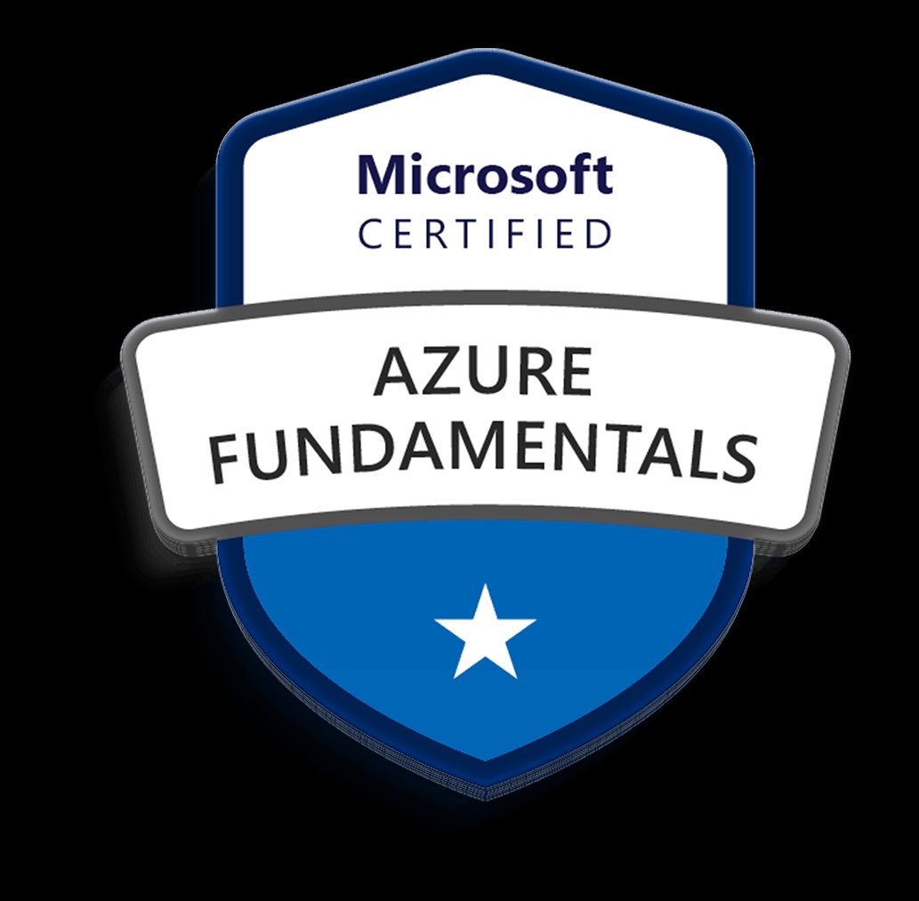Insignia de certificación de Azure Fundamentals de Microsoft.