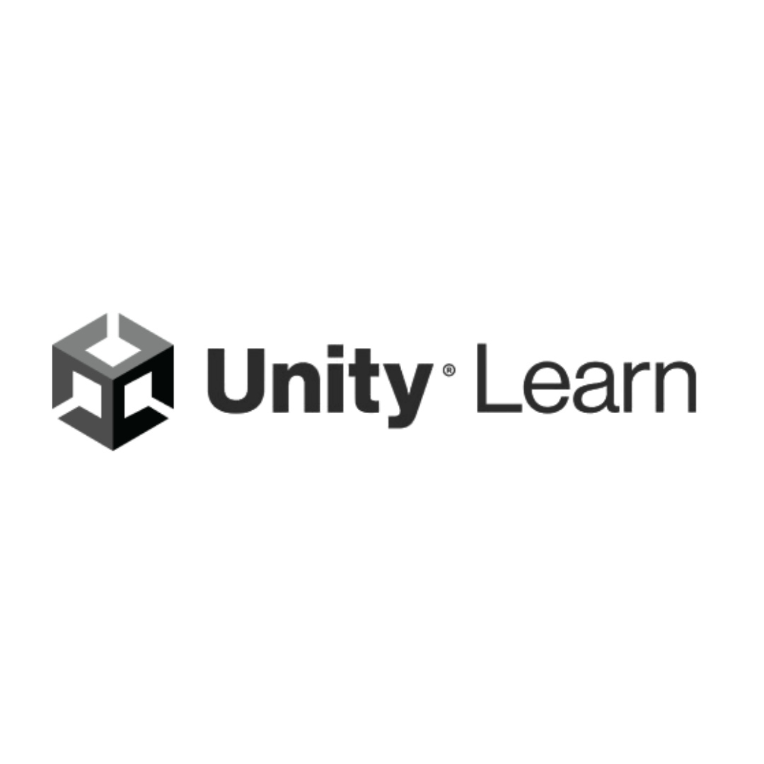 Logo de Unity Learn que representa una plataforma de aprendizaje para desarrollo de videojuegos.