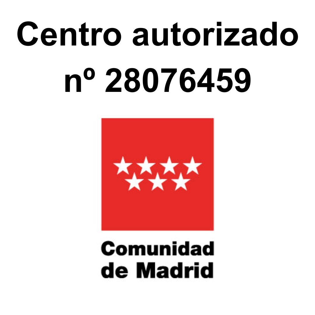 Imagen que muestra un sello de autorización con el número 28076459 y el logo de la Comunidad de Madrid.