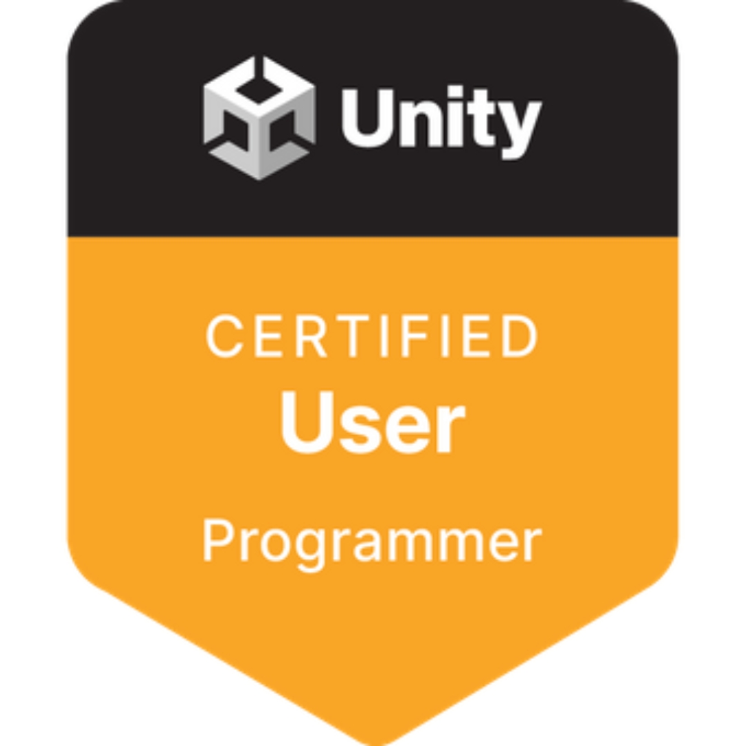 Insignia de usuario certificado por Unity en programación.