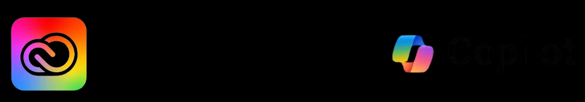 Logo de Adobe Creative Cloud junto a otro diseño gráfico.