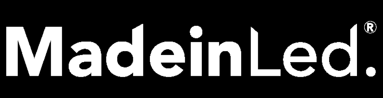 La imagen presenta el logo de la marca MadeinLed.