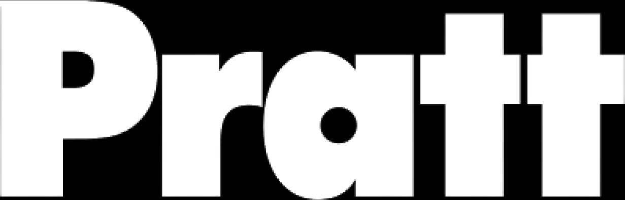 La imagen muestra el texto 'Pratt' en grandes letras blancas sobre un fondo negro.