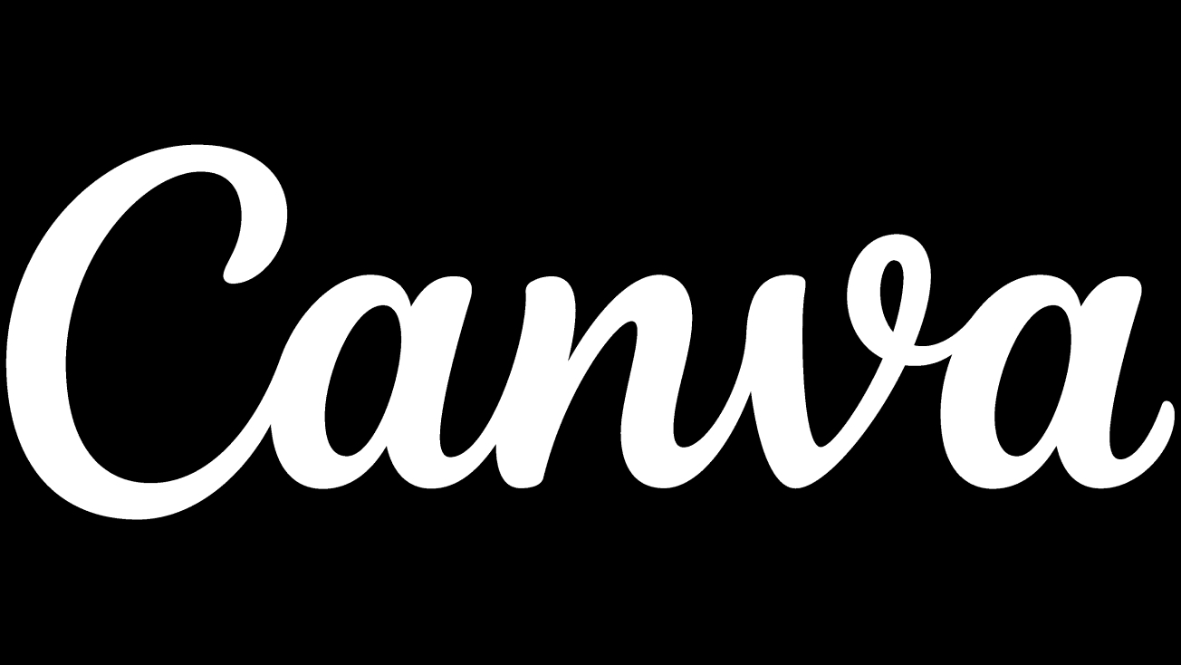 Logotipo de Canva en letras blancas sobre un fondo negro.