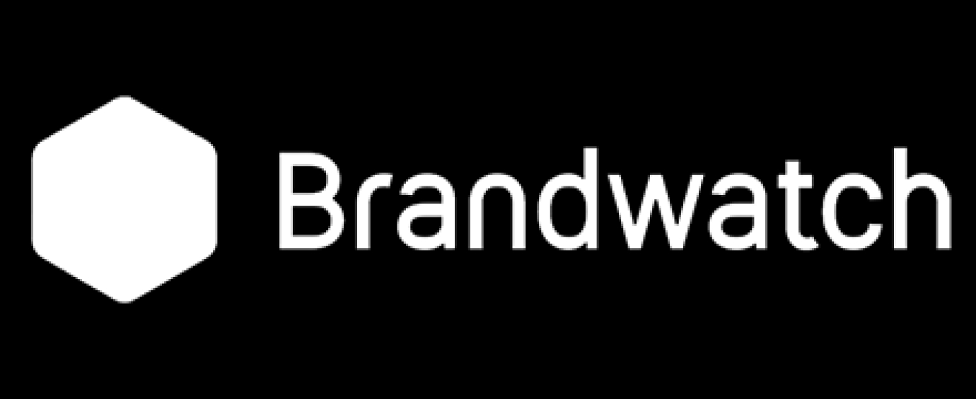Logo de Brandwatch con fondo negro.