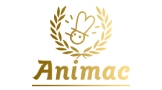 Logo de la marca Animac con un diseño que incluye una hoja de laurel y un chef caricaturesco.