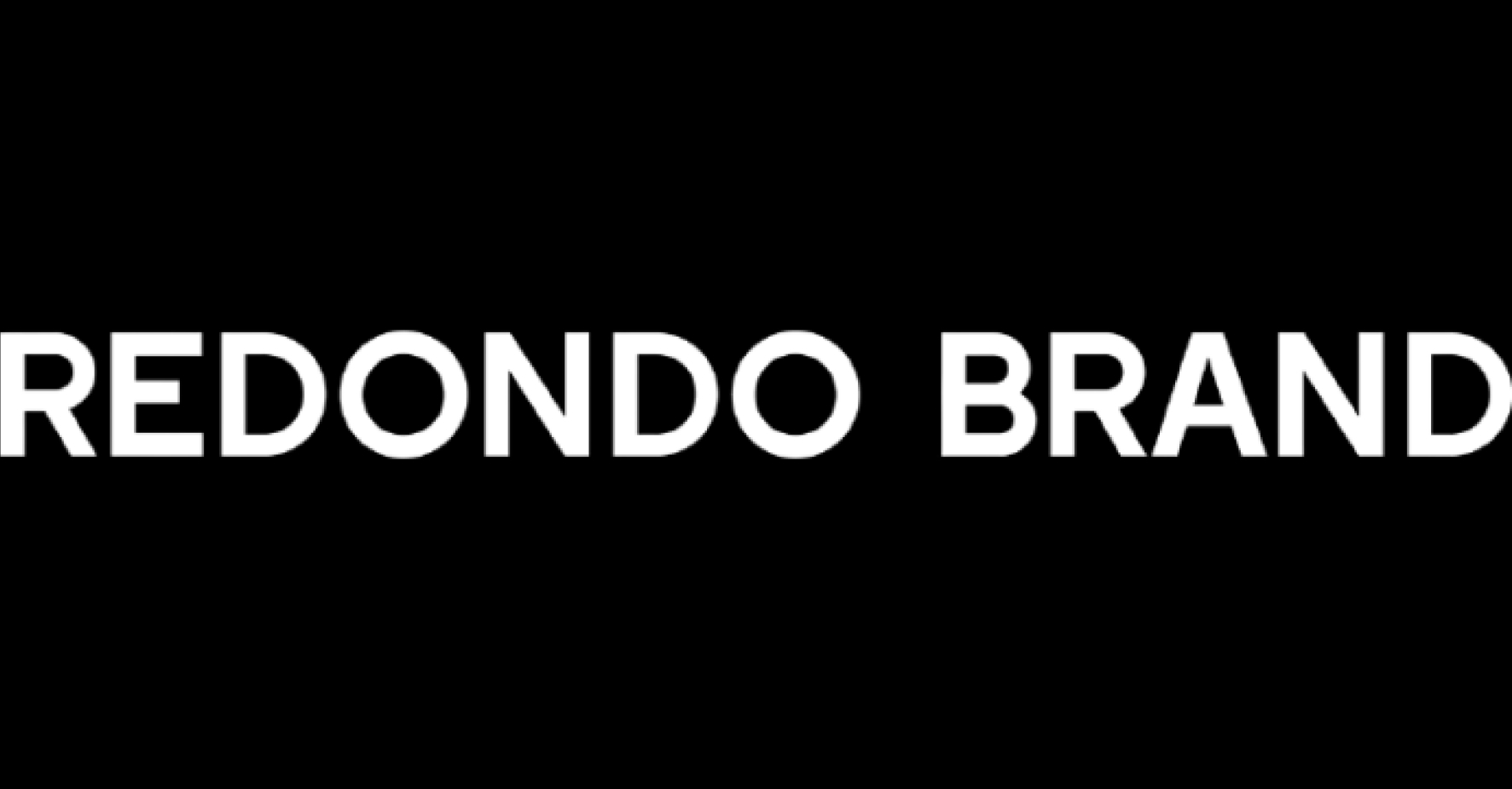 Logotipo de 'Redondo Brand' en letras blancas sobre fondo negro.