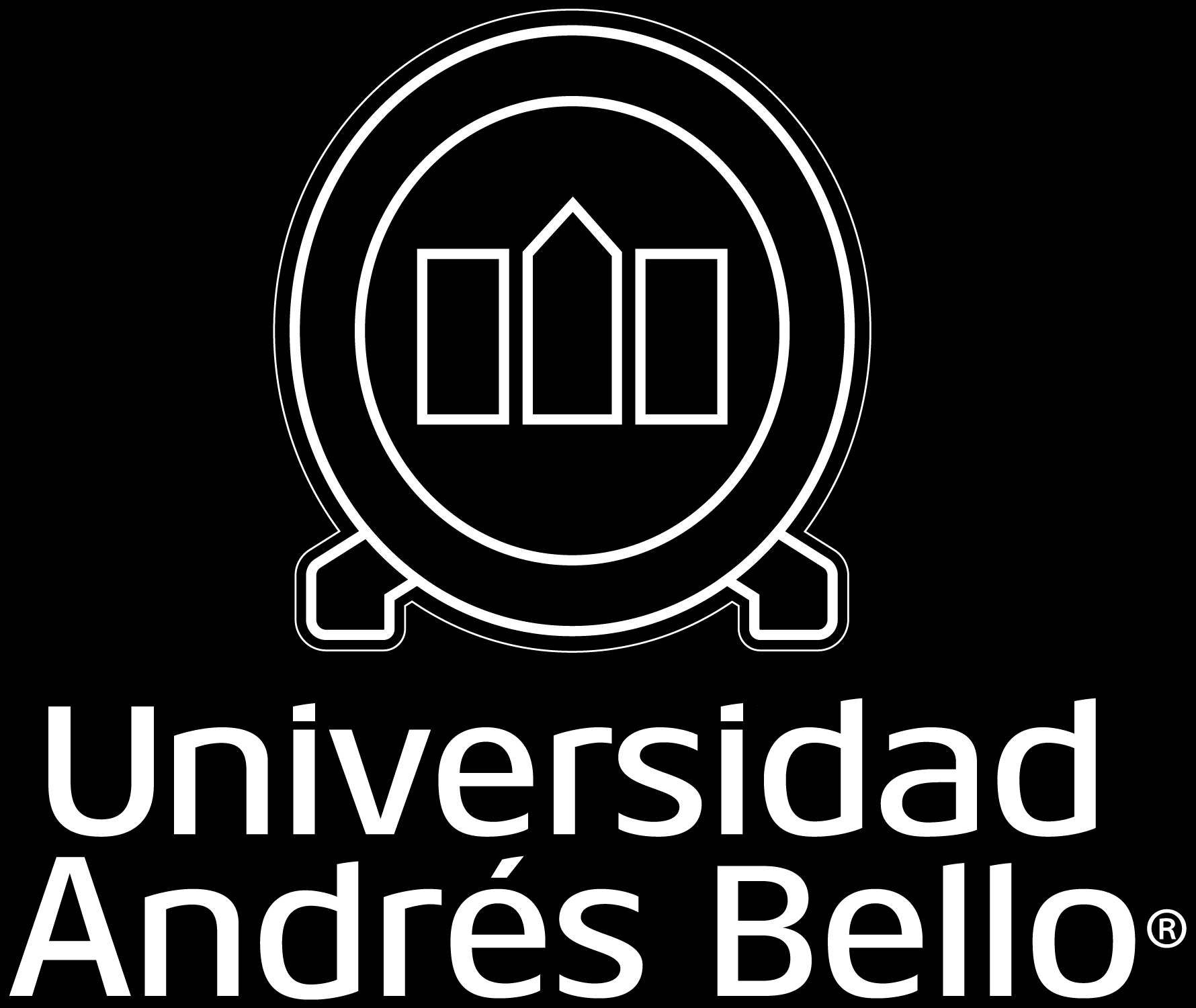 Logo de la Universidad Andrés Bello en un fondo negro.