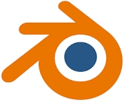 Logo de un software de diseño en 3D llamado Blender.