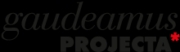 El logo de Gaudeamus Projecta, destacando el texto en tipografía moderna.