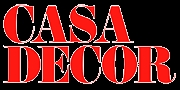 Logo de Casa Decor en letras rojas sobre fondo negro.