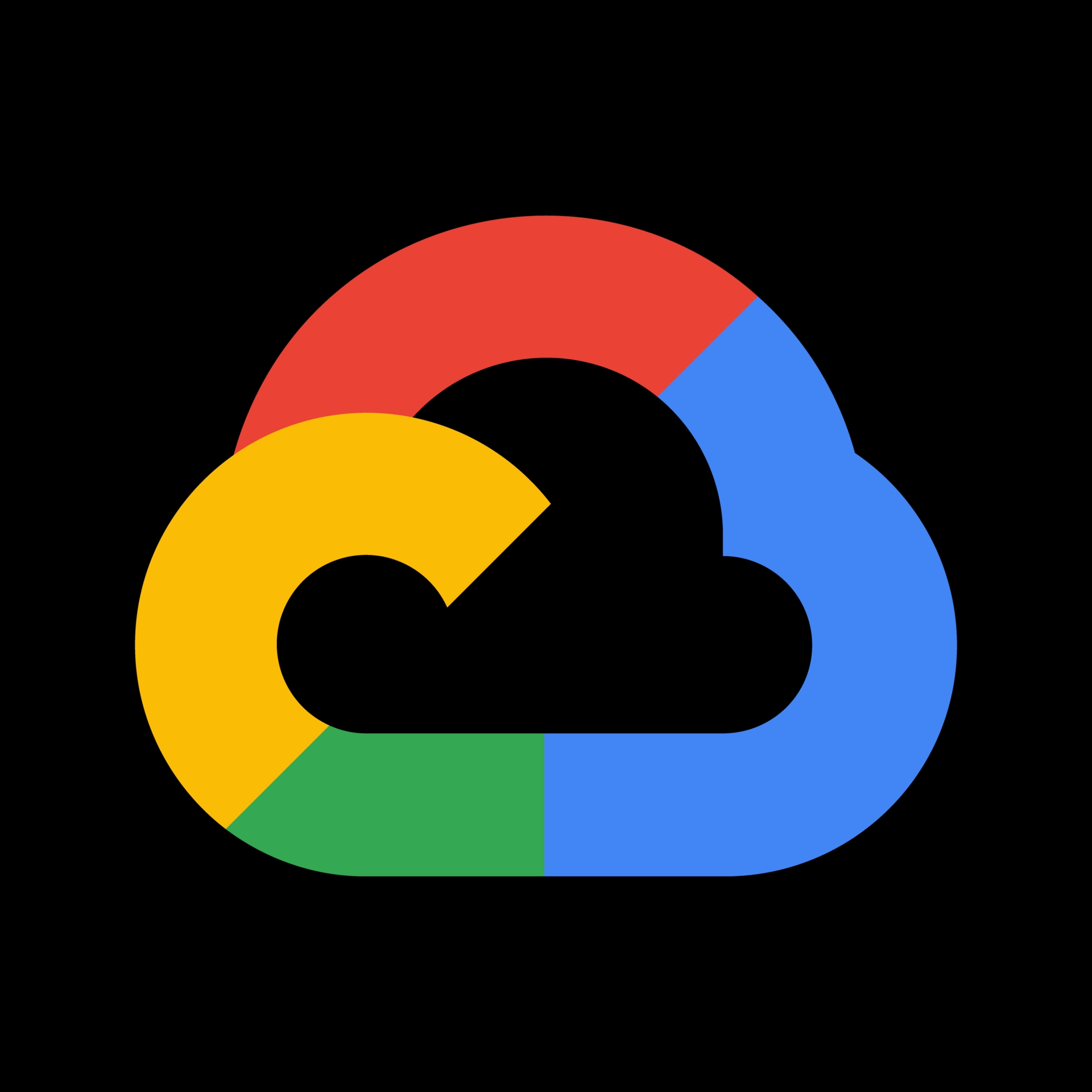 Logotipo de Google Cloud en un fondo negro.