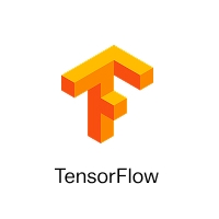 Logotipo de TensorFlow, una plataforma de aprendizaje automático.