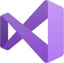 Logotipo de Visual Studio en tonos morados.