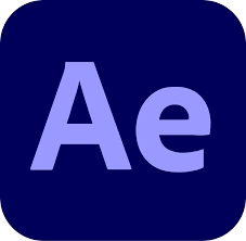 Icono de Adobe After Effects en un fondo oscuro.