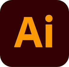 Logotipo de Adobe Illustrator con las letras 'Ai' en color naranja sobre un fondo marrón.
