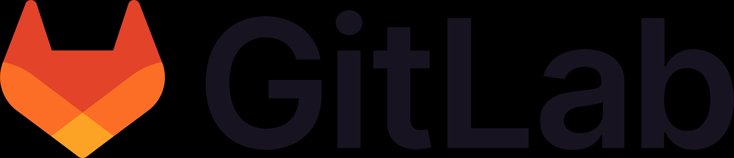 Logo de GitLab en tonos naranja y negro.
