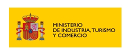 Logotipo del Ministerio de Industria, Turismo y Comercio de España sobre fondo amarillo.