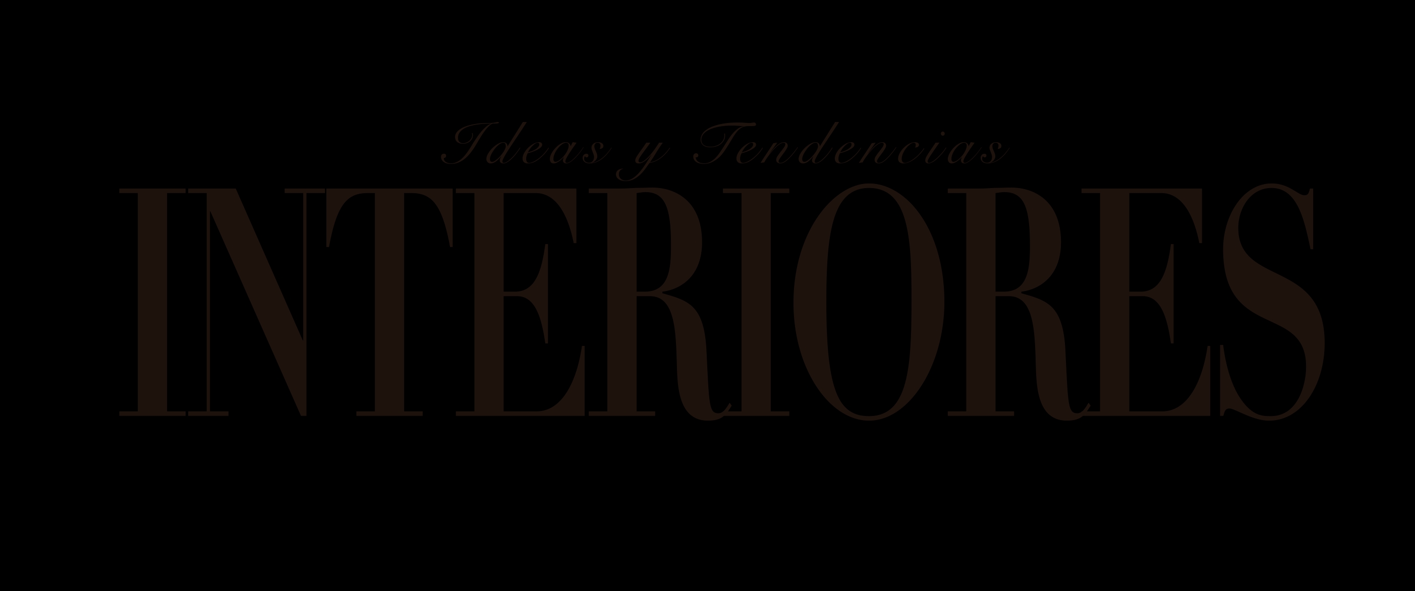 La imagen presenta el texto 'INTERIORES' en un fondo oscuro, sugiriendo temas de diseño y decoración.