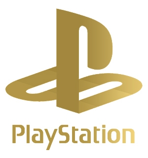Logotipo dorado de PlayStation.
