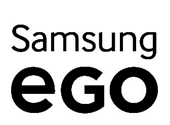 La imagen muestra el logotipo de Samsung con la palabra 'eGO' en un estilo moderno.
