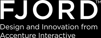 La imagen muestra el logotipo de Fjord, una empresa de diseño e innovación.