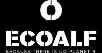 Logo de la marca Ecoalf que promueve la sostenibilidad y el cuidado del medio ambiente.