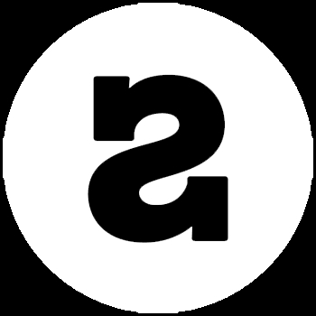 Un logotipo en forma de letra S en un círculo blanco.