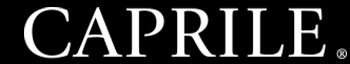 Logotipo de la marca Caprile en texto blanco sobre fondo negro.