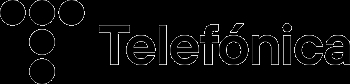 Logotipo de la empresa Telefónica en un diseño sencillo.