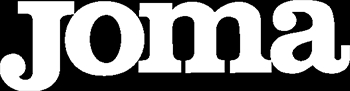 El logo de la marca Joma en color blanco sobre fondo negro.