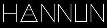 La imagen presenta el texto 'HANNUN' en un estilo moderno y minimalista sobre un fondo negro.