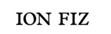 La imagen muestra el texto 'ION FIZ' en un estilo tipográfico claro.