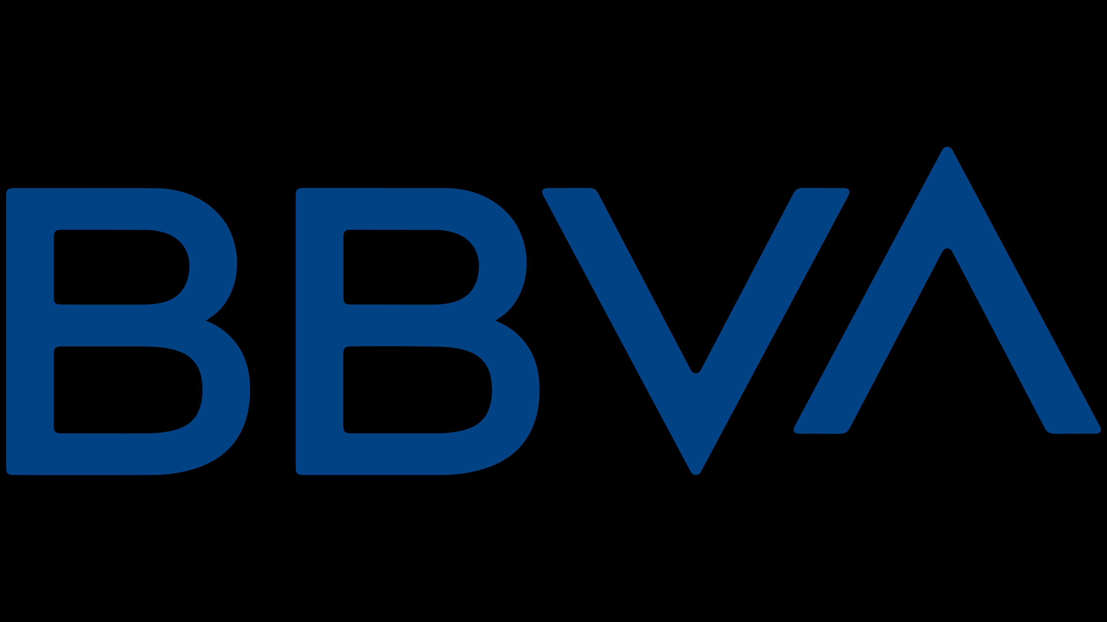 Logotipo de BBVA en un fondo negro.