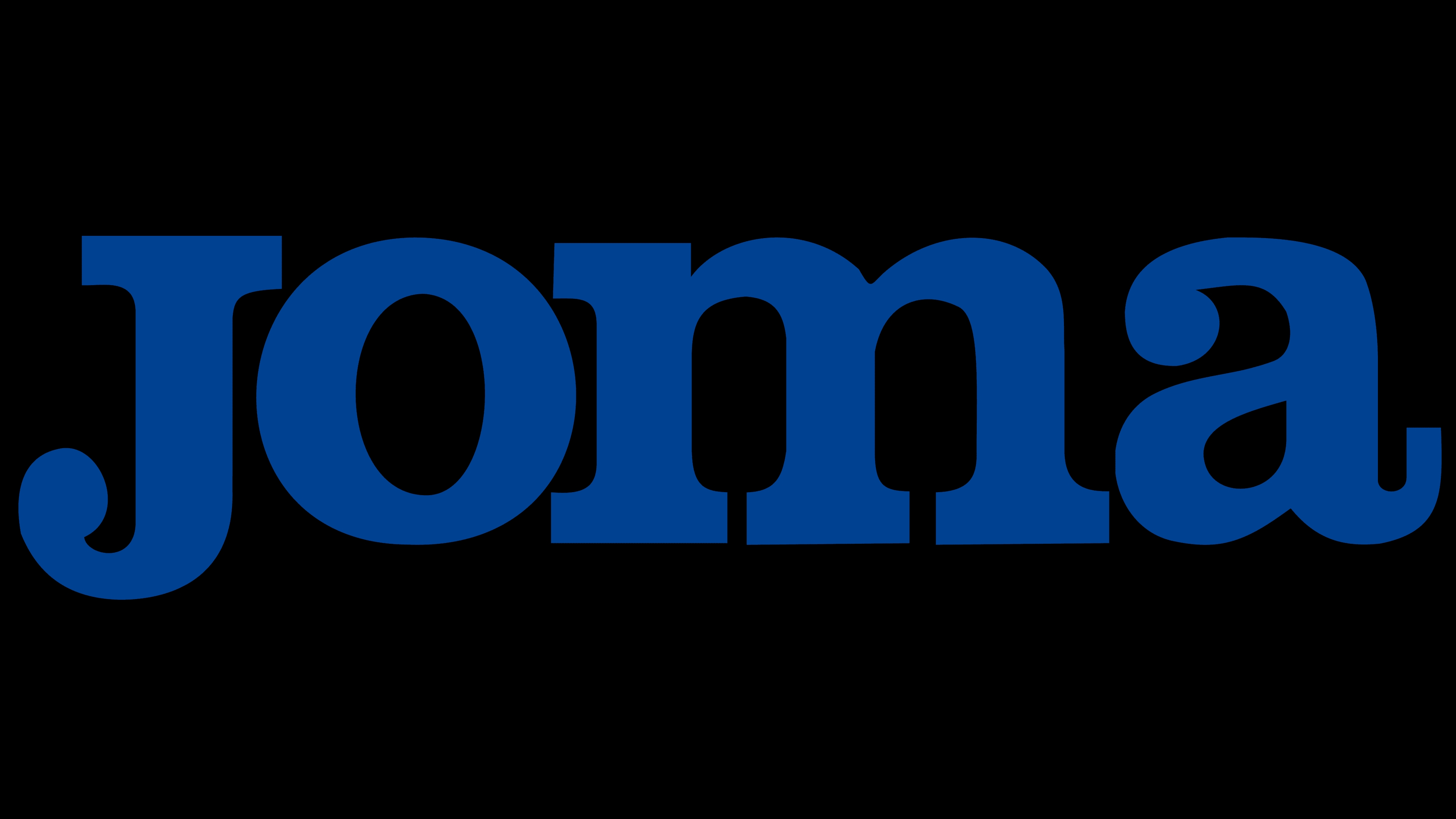 La imagen presenta el logotipo de la marca Joma en color azul.