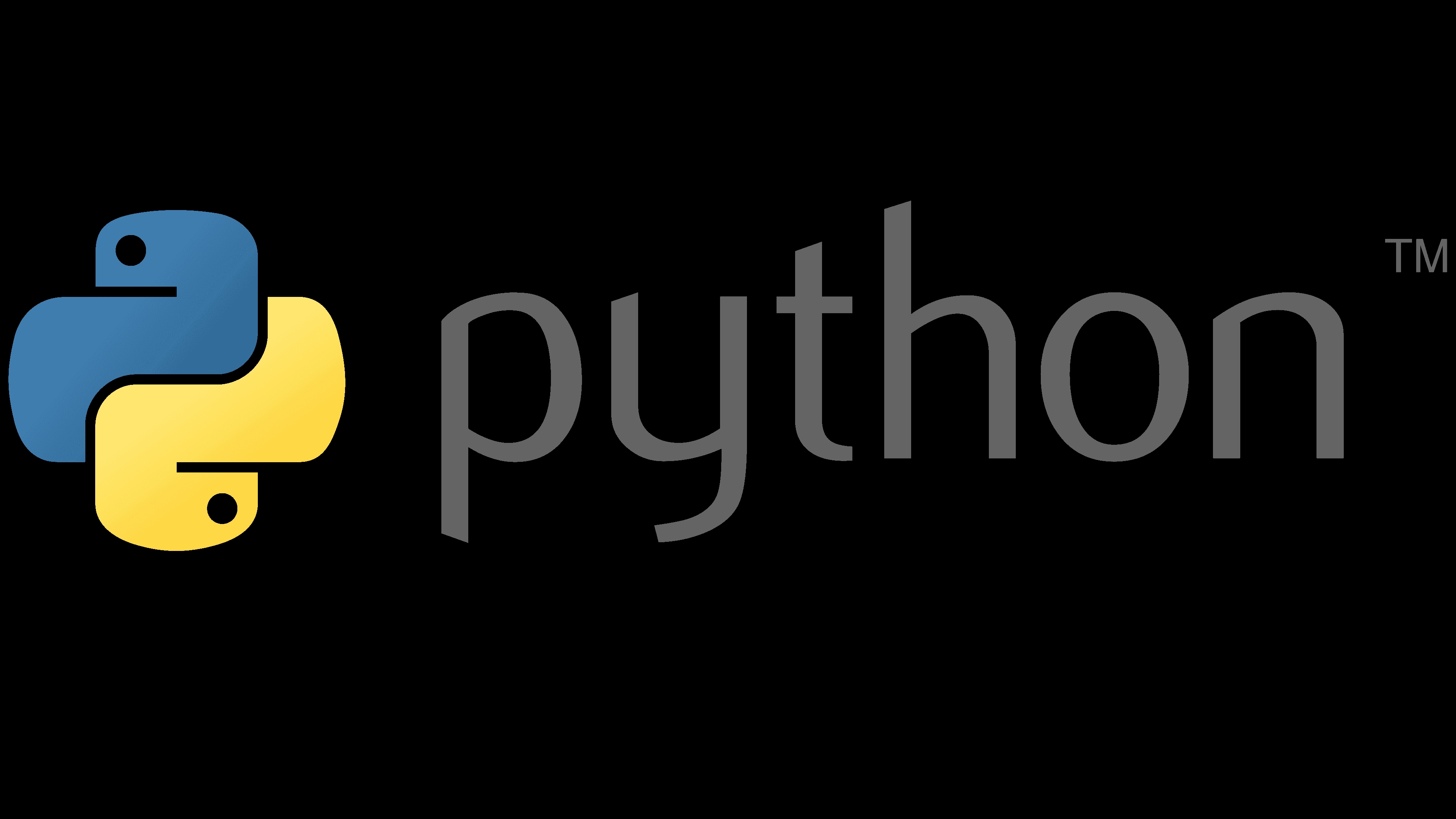 Logo de Python con los colores azul y amarillo.