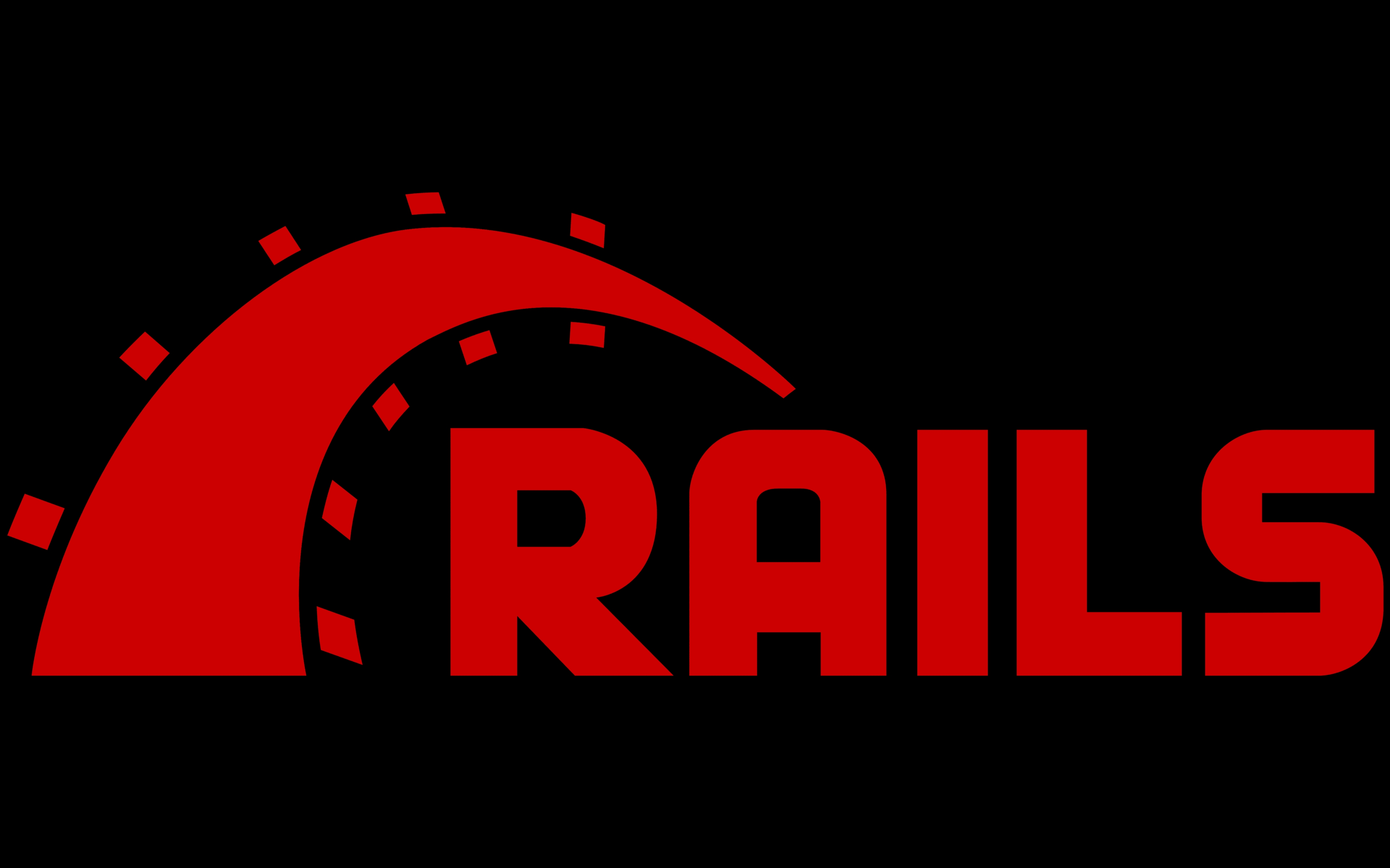 Logo del framework de desarrollo web Ruby on Rails.