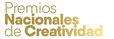 Logo de los Premios Nacionales de Creatividad en letras doradas.