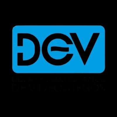 Logo de la DGC de Videojuegos sobre un fondo negro.
