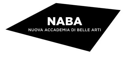 Logotipo de NABA, la Nuova Accademia di Belle Arti, sobre un fondo negro.