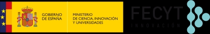 Imagen que presenta el logotipo del Gobierno de España junto al logotipo del Ministerio de Ciencia, Innovación y Universidades y la FECYT.