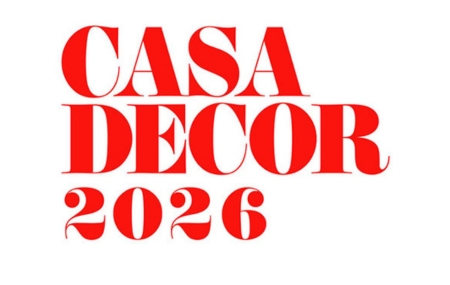 Logo del evento Casa Decor 2026 en letras rojas.