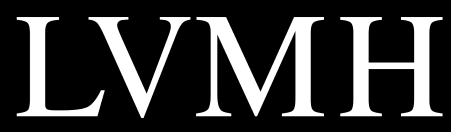 Logo de la marca de lujo LVMH en un fondo negro.