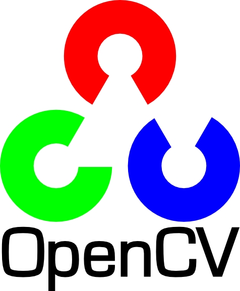 Logo de OpenCV con círculos de colores rojo, verde y azul.