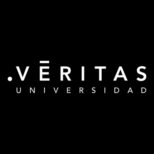 Logo de la Universidad Veritas en fondo negro.