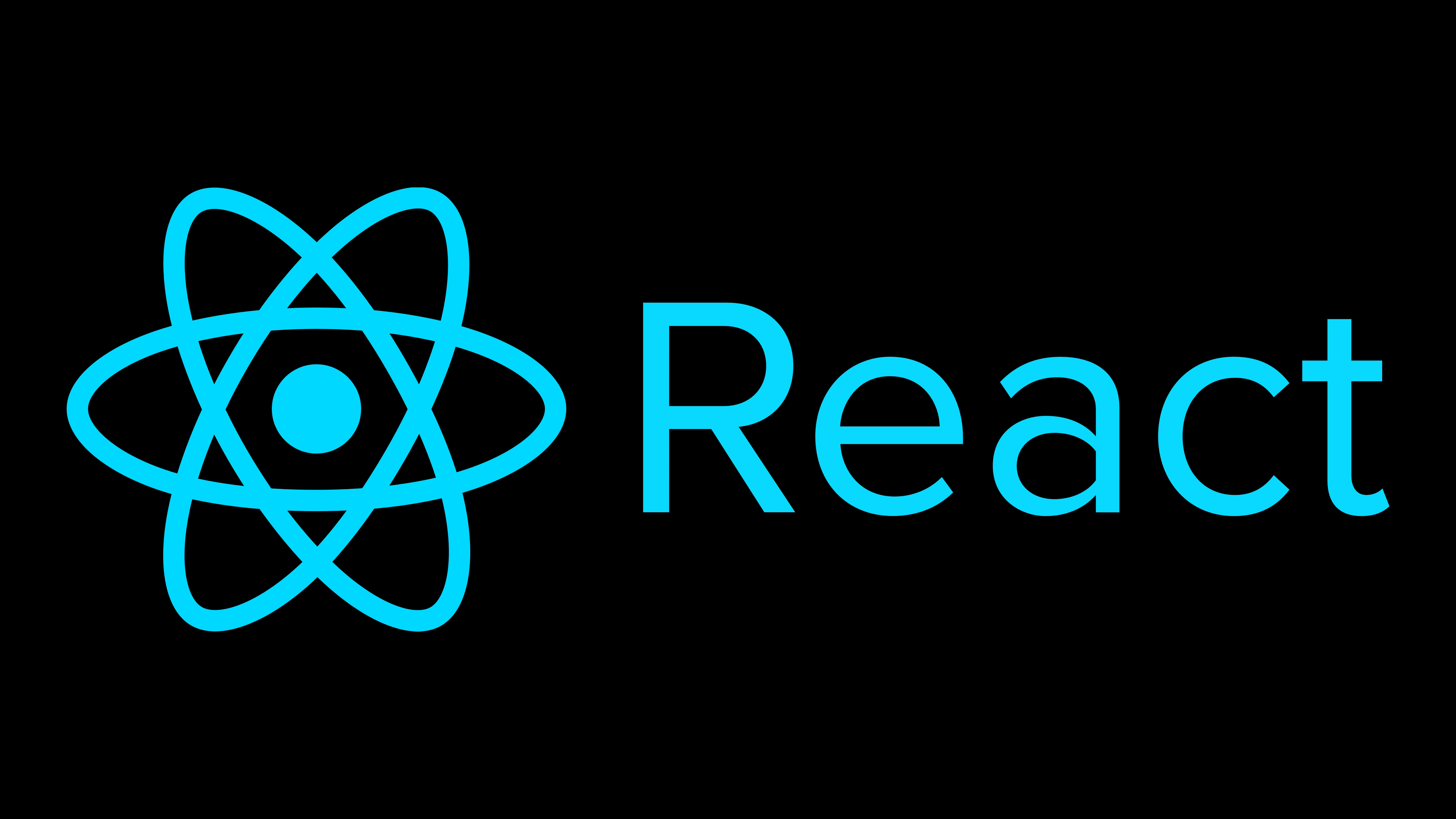 Logo de React en un fondo negro.