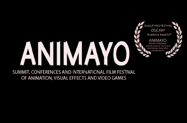 La imagen muestra el logotipo del festival internacional de cine de animación, efectos visuales y videojuegos Animayo.