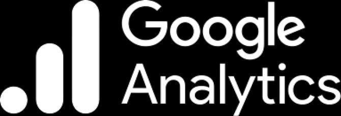 Logotipo de Google Analytics en un fondo oscuro.