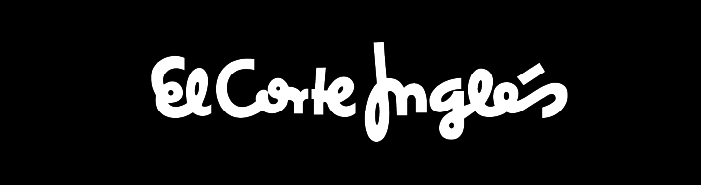Logotipo de El Corte Inglés en color blanco sobre fondo negro.